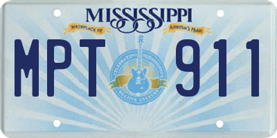 MS license plate MPT911
