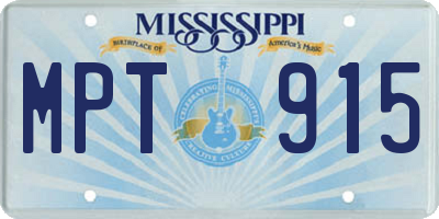 MS license plate MPT915