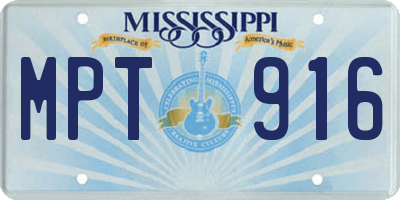 MS license plate MPT916