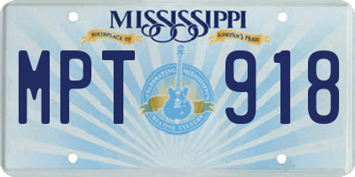MS license plate MPT918
