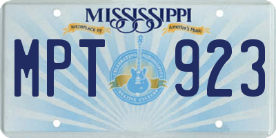 MS license plate MPT923