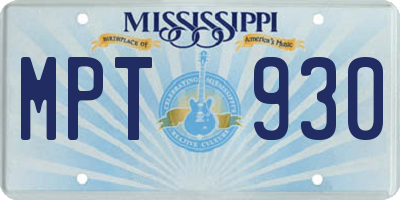 MS license plate MPT930