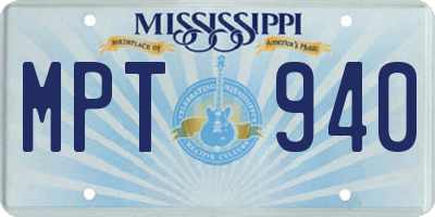 MS license plate MPT940