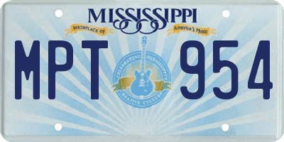 MS license plate MPT954