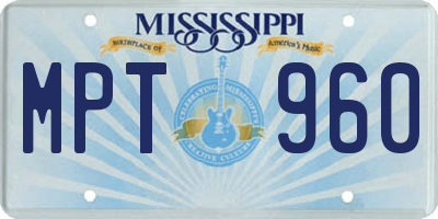 MS license plate MPT960