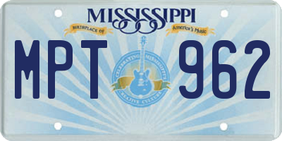 MS license plate MPT962