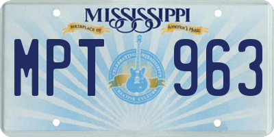 MS license plate MPT963