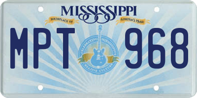 MS license plate MPT968