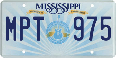 MS license plate MPT975