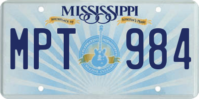 MS license plate MPT984