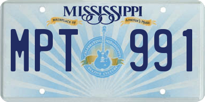 MS license plate MPT991