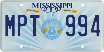 MS license plate MPT994