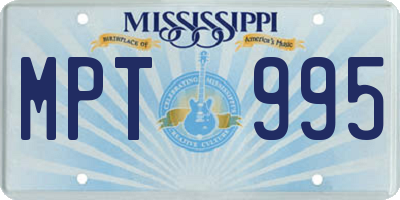 MS license plate MPT995