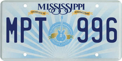 MS license plate MPT996