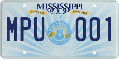 MS license plate MPU001