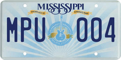 MS license plate MPU004