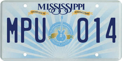 MS license plate MPU014