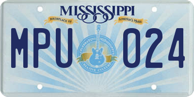 MS license plate MPU024