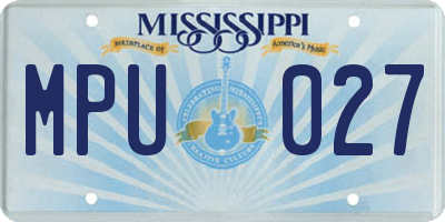 MS license plate MPU027