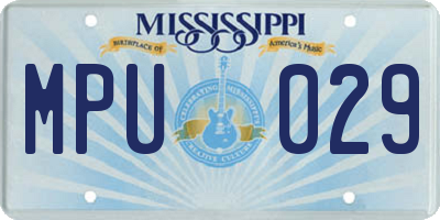 MS license plate MPU029