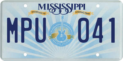 MS license plate MPU041