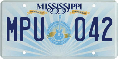 MS license plate MPU042