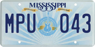 MS license plate MPU043