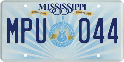 MS license plate MPU044
