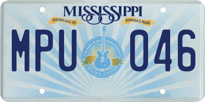 MS license plate MPU046