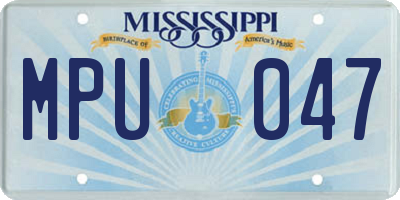 MS license plate MPU047