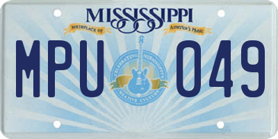 MS license plate MPU049