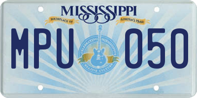 MS license plate MPU050