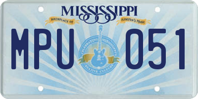 MS license plate MPU051