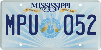 MS license plate MPU052