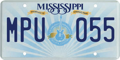 MS license plate MPU055