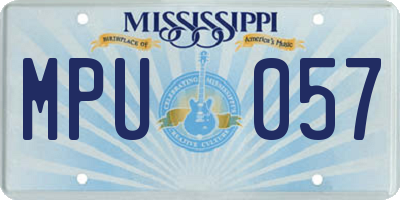 MS license plate MPU057