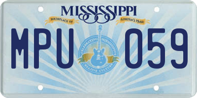 MS license plate MPU059