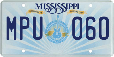 MS license plate MPU060