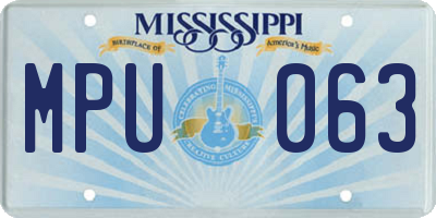 MS license plate MPU063