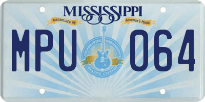 MS license plate MPU064
