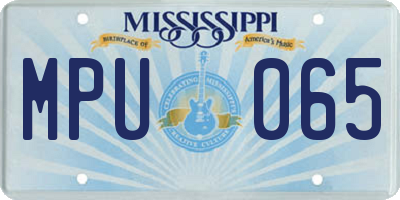 MS license plate MPU065