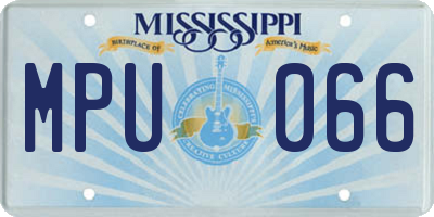 MS license plate MPU066