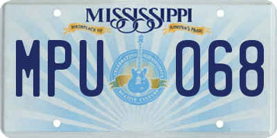 MS license plate MPU068