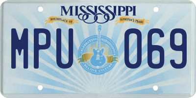 MS license plate MPU069