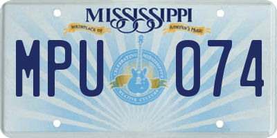 MS license plate MPU074