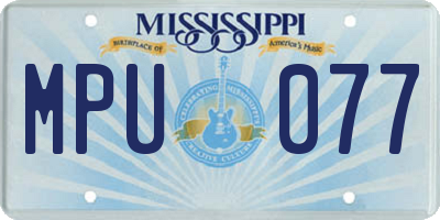 MS license plate MPU077