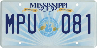 MS license plate MPU081