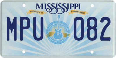 MS license plate MPU082
