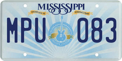 MS license plate MPU083