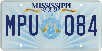 MS license plate MPU084